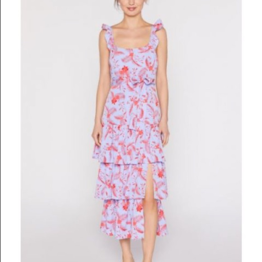 Likely Charlotte Tier Ruffle Dress Peri/Red (0)